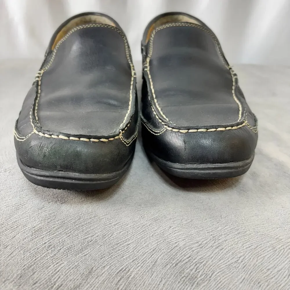 Johnston & Murphy Slip-On Shoes Men US 9.5M Black Sheepskin 25-0451 Vibram Sole